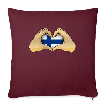 Finlande - Housse de coussin décorative 45 x 45 cm - bordeaux - Devant