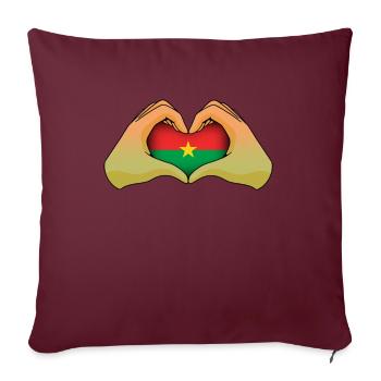 Burkina Faso - Housse de coussin décorative 45 x 45 cm - bordeaux - Devant