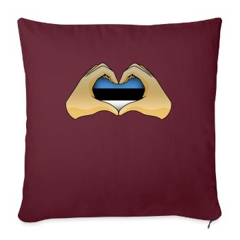 Estonie - Housse de coussin décorative 45 x 45 cm - bordeaux - Devant
