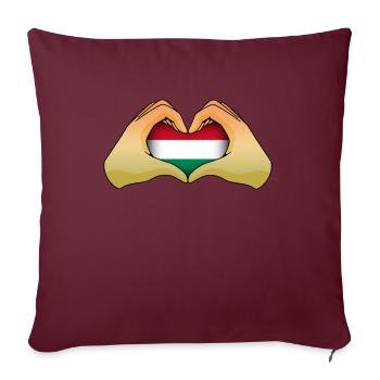 Hongrie - Housse de coussin décorative 45 x 45 cm - bordeaux - Devant