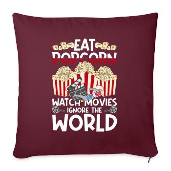 Cinéma Snack Cinéma Film Cadeau Popcorn drôle - Housse de coussin décorative 45 x 45 cm - bordeaux - Devant