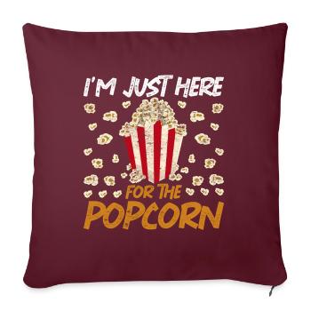 Je suis juste ici pour le pop-corn Funny popcorn - Housse de coussin décorative 45 x 45 cm - bordeaux - Devant