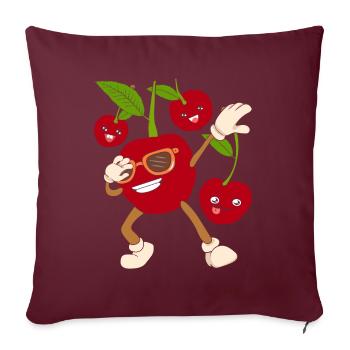 Sonnenbrille Obst Geschenk Cooles Dabbing Kirsch - Sofakissenbezug 45 x 45 cm - Burgunderrot - Vorne
