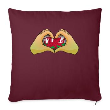 Pays de Galles - Housse de coussin décorative 45 x 45 cm - bordeaux - Devant