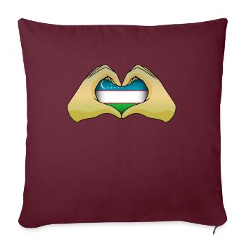 Ouzbékistan - Housse de coussin décorative 45 x 45 cm - bordeaux - Devant