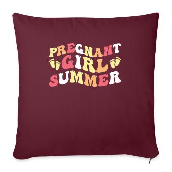 Groovy Pregnant Girl Summer - Sofakissenbezug 45 x 45 cm - Burgunderrot - Vorne