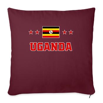 Ouganda - Housse de coussin décorative 45 x 45 cm - bordeaux - Devant