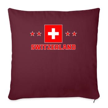 Suisse - Housse de coussin décorative 45 x 45 cm - bordeaux - Devant