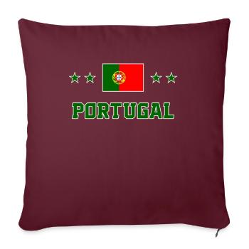 Portugal - Housse de coussin décorative 45 x 45 cm - bordeaux - Devant