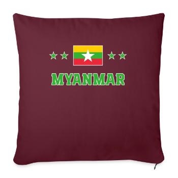 Myanmar - Sofakissenbezug 45 x 45 cm - Burgunderrot - Vorne