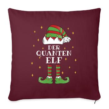 Der Quanten Elf - Familien Weihnachtsoutfit - Sofakissenbezug 45 x 45 cm - Burgunderrot - Vorne