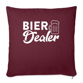 Bier Dealer - Für Bierkenner & Hobbybrauer - Sofakissenbezug 45 x 45 cm - Burgunderrot - Vorne