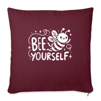 Bee Yourself excentrique apiculteur Doodle Art - Housse de coussin décorative 45 x 45 cm - bordeaux - Devant