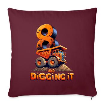 Feiern Sie Den 8. Geburtstag Von Great Digger - Sofakissenbezug 45 x 45 cm - Burgunderrot - Vorne
