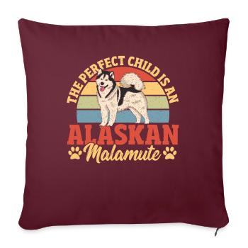 Chien de traîneau Alaskan Malamute Fan Alaskan - Housse de coussin décorative 45 x 45 cm - bordeaux - Devant