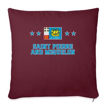 Saint Pierre et Miquelon - Housse de coussin décorative 45 x 45 cm - bordeaux - Devant