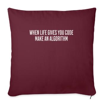 Life's Code, Programmierer-algorithmus - Witziges - Sofakissenbezug 45 x 45 cm - Burgunderrot - Vorne