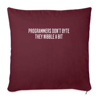 Keine Bytes, Nur Knabbereien – Verspieltes Design - Sofakissenbezug 45 x 45 cm - Burgunderrot - Vorne