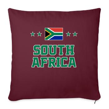 Afrique du Sud - Housse de coussin décorative 45 x 45 cm - bordeaux - Devant