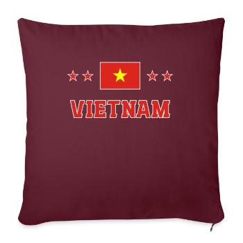 Vietnam - Housse de coussin décorative 45 x 45 cm - bordeaux - Devant