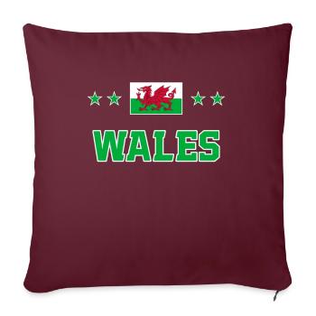 Pays de Galles - Housse de coussin décorative 45 x 45 cm - bordeaux - Devant