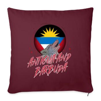 Antigua et Barbuda - Housse de coussin décorative 45 x 45 cm - bordeaux - Devant