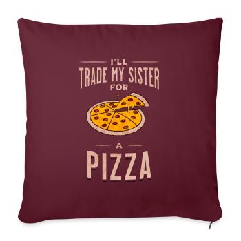 Pizza-sister Trade - Insouciance - Housse de coussin décorative 45 x 45 cm - bordeaux - Devant