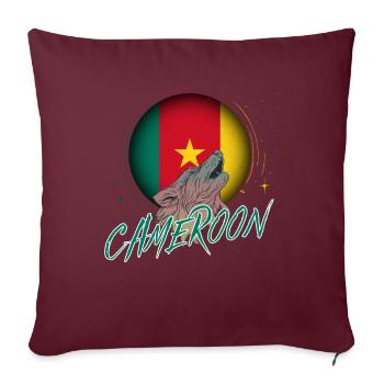 Cameroun - Housse de coussin décorative 45 x 45 cm - bordeaux - Devant