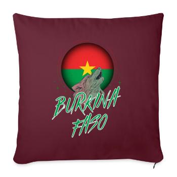 Burkina Faso - Housse de coussin décorative 45 x 45 cm - bordeaux - Devant