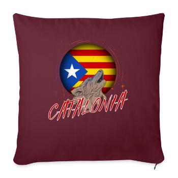 Catalogne - Housse de coussin décorative 45 x 45 cm - bordeaux - Devant