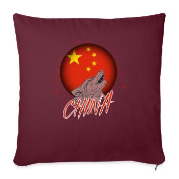 China - Sofakissenbezug 45 x 45 cm - Burgunderrot - Vorne