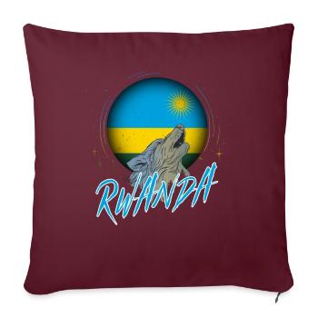Ruanda - Sofakissenbezug 45 x 45 cm - Burgunderrot - Vorne