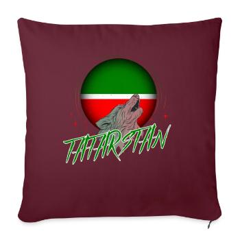 Tatarstan - Housse de coussin décorative 45 x 45 cm - bordeaux - Devant