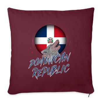 République dominicaine - Housse de coussin décorative 45 x 45 cm - bordeaux - Devant