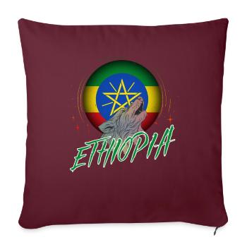 Éthiopie - Housse de coussin décorative 45 x 45 cm - bordeaux - Devant