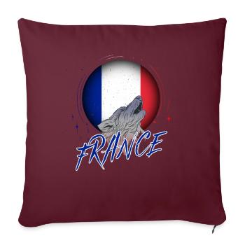 France - Housse de coussin décorative 45 x 45 cm - bordeaux - Devant