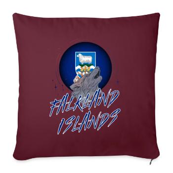 Falkland (Îles) - Housse de coussin décorative 45 x 45 cm - bordeaux - Devant