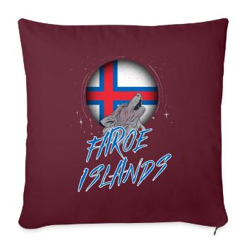 Îles Féroé - Housse de coussin décorative 45 x 45 cm - bordeaux - Devant