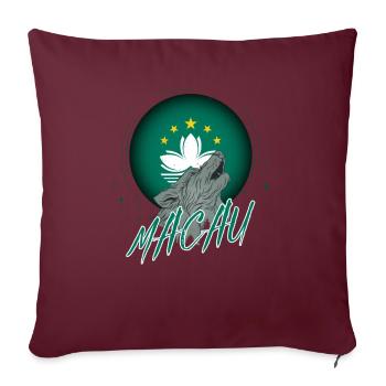 Macao - Housse de coussin décorative 45 x 45 cm - bordeaux - Devant