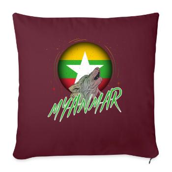 Myanmar - Sofakissenbezug 45 x 45 cm - Burgunderrot - Vorne