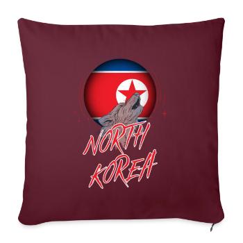 Nordkorea - Sofakissenbezug 45 x 45 cm - Burgunderrot - Vorne