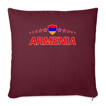 Arménie - Housse de coussin décorative 45 x 45 cm - bordeaux - Devant