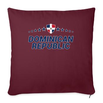 République dominicaine - Housse de coussin décorative 45 x 45 cm - bordeaux - Devant