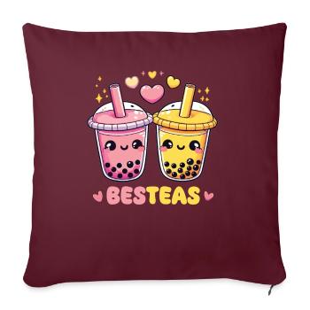 Best-Teas cute kawaii bubble tea boba tea - Sofa pillowcase 17,3'' x 17,3'' (45 x 45 cm) - burgundy - Front