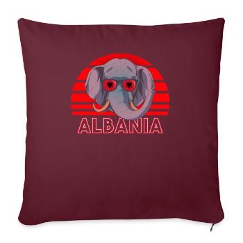 Albanie - Housse de coussin décorative 45 x 45 cm - bordeaux - Devant