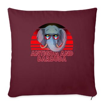 Antigua et Barbuda - Housse de coussin décorative 45 x 45 cm - bordeaux - Devant