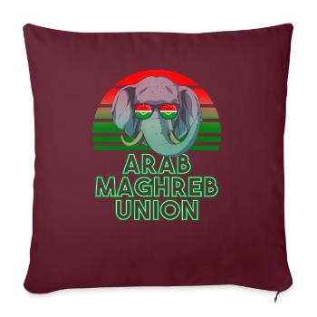 Union du Maghreb arabe - Housse de coussin décorative 45 x 45 cm - bordeaux - Devant
