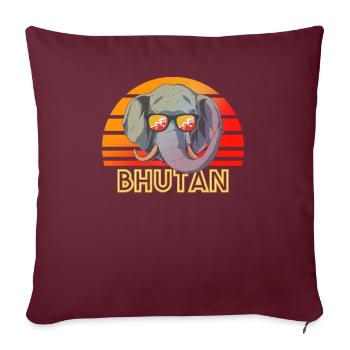 Bhutan - Sofakissenbezug 45 x 45 cm - Burgunderrot - Vorne