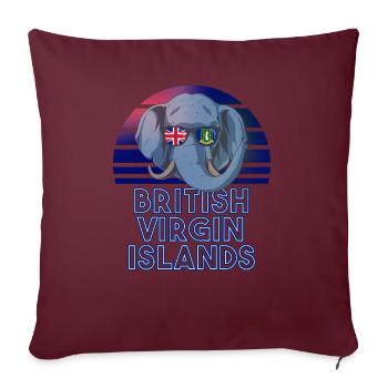 Britische Jungferninseln - Sofakissenbezug 45 x 45 cm - Burgunderrot - Vorne