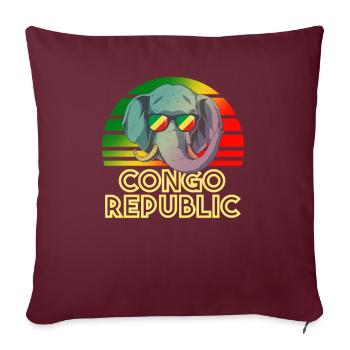 Kongo Republik - Sofakissenbezug 45 x 45 cm - Burgunderrot - Vorne